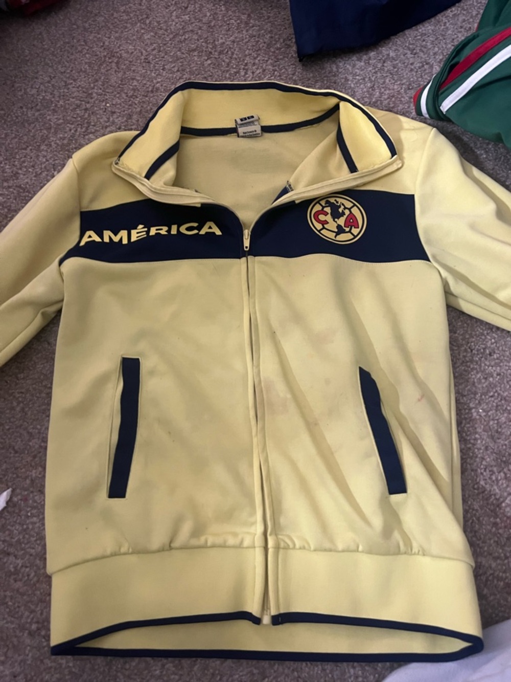 Club América Yellow Track Jacket with Navy Accents